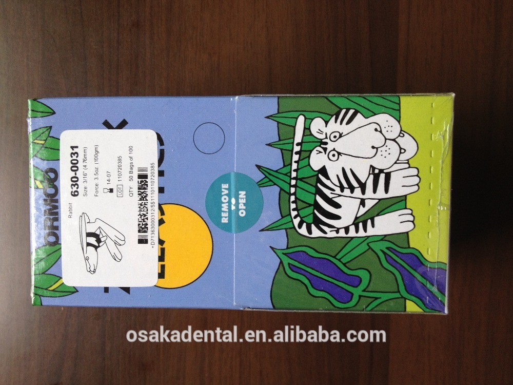 Elástico de ortodoncia dental sin látex con buen embalaje de caja