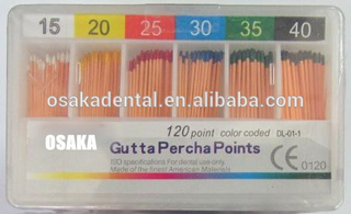Puntos de gutapercha / material dental / material de ortodoncia