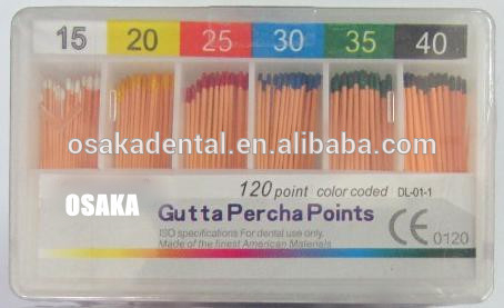 Puntos de gutapercha / material dental / material de ortodoncia