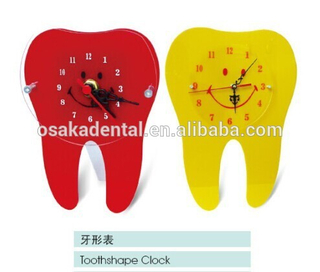 reloj de forma de diente rojo / decoración dental / regalos dentales / productos culturales dentales