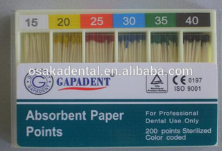 Punta de papel absorbente GAPADENT / gutapercha dental