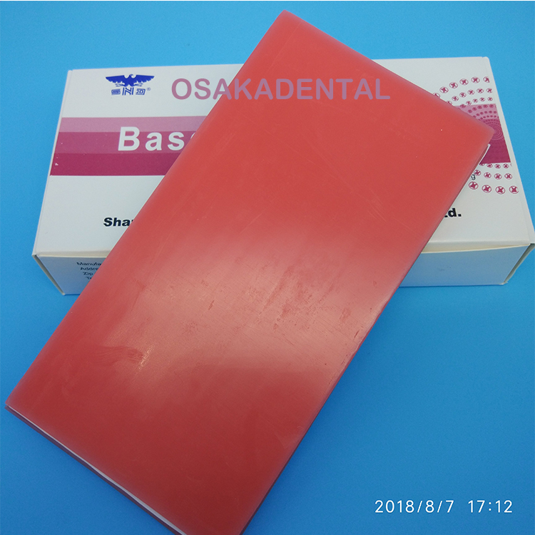 OSAKADENTAL Cera de placa base dental / Cera de base roja dental Cera de modelado para material de laboratorio dental