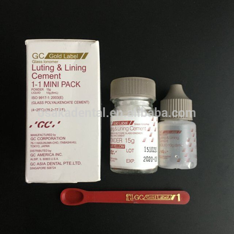 A Glass Ionomer Luting Cement Gc Fuji 1 mini Material dental de embalaje