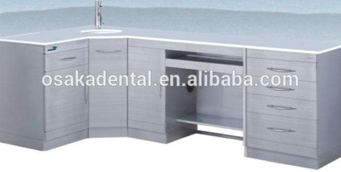 Gabinete médico de gabinete dental de acero inoxidable con mango tipo