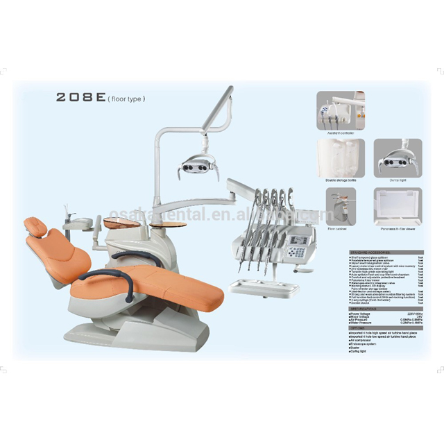 OSA-208E Unidad dental / sillón dental de alta calidad con sistema de control de nueve programas