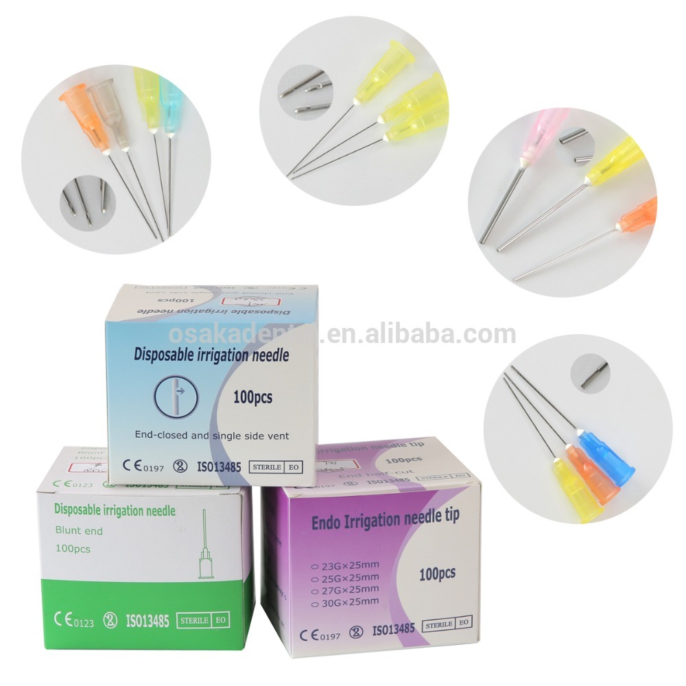 Aguja de irrigación endo desechable con diferentes tipos