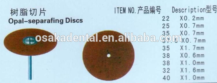 Discos separadores de ópalo / material endo dental