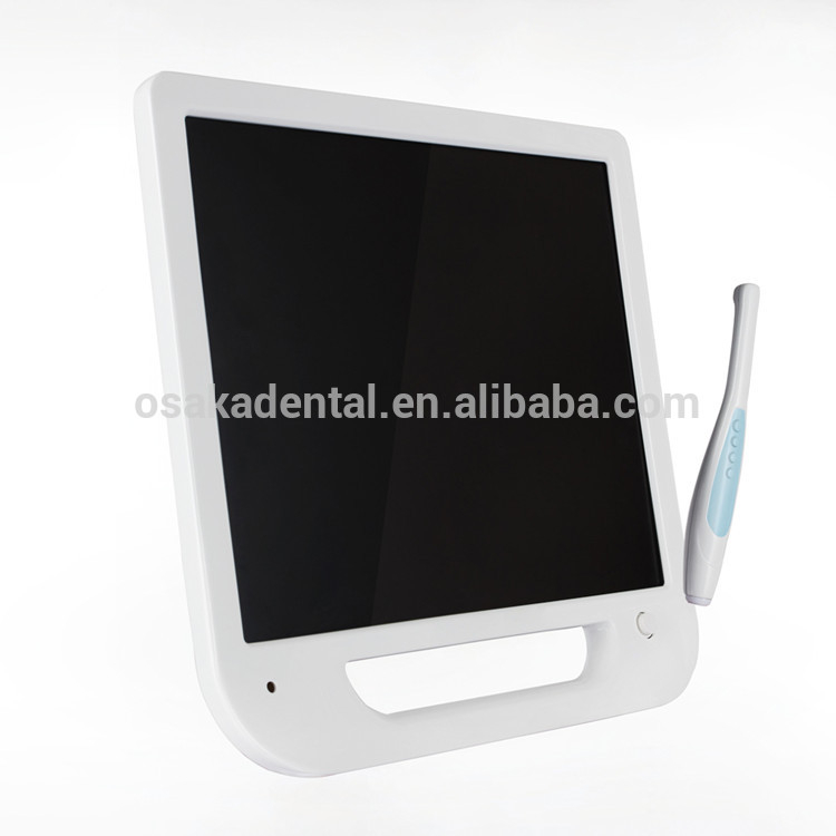 Una cámara intraoral dental de monitor blanco de 17 pulgadas con VGA y VIDEO y USB que incluye soporte para monitor