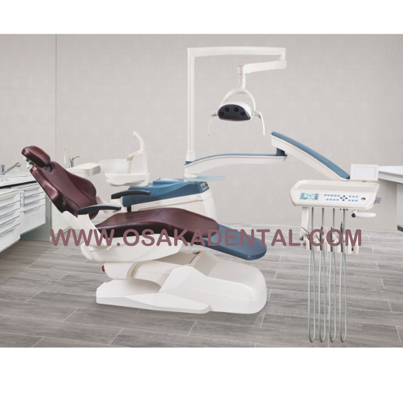 OSA-F208A Silla para unidad dental con lámpara LED especial con silenciador inferior, cuero real,