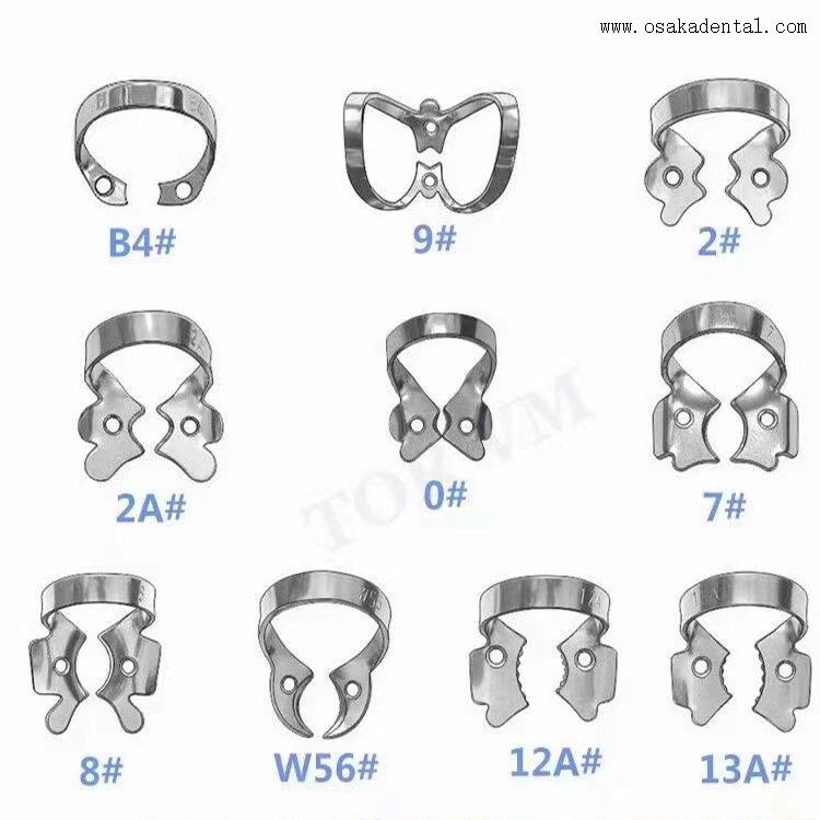 Material dental Clip de dique de goma de acero inoxidable dental