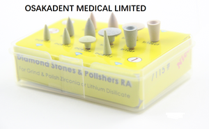 Pulidor de goma Dental de circonia y disilicato de litio, Kit de fresas de pulido RA OSA-7115