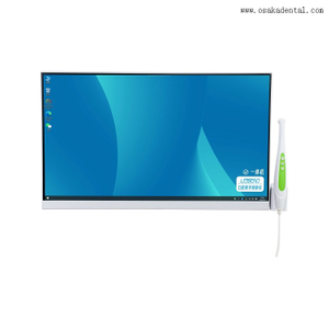 Cámara intraoral dental con monitor blanco de 24 pulgadas con soporte de monitor de metal OSA-950W-24