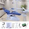 Sillón dental de precio económico con pieza de mano dental de color azul 