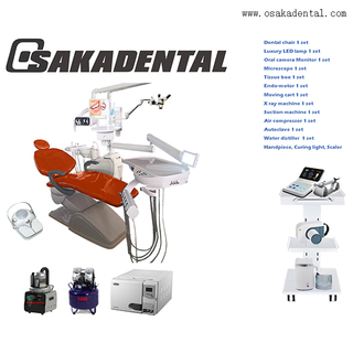 Unidad de sillón dental con opciones de equipo dental y carrito móvil