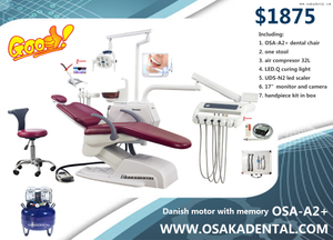 Conjunto de unidad dental de palanca alta con opción completa Unidad dental de lujo para clínica dental OSA-A2+