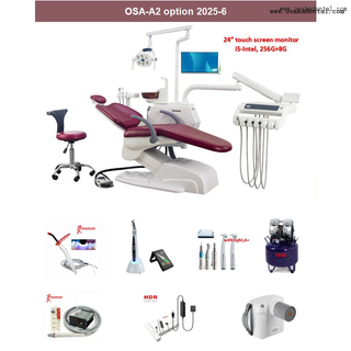 Sillón dental de cuero con certificación CE y monitor de pantalla táctil de 24"