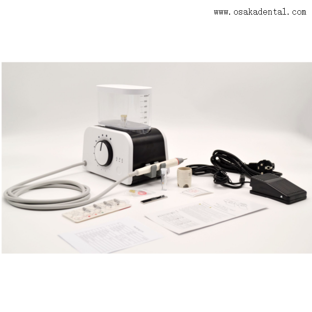 Escalador dental con pieza de mano y botella LED