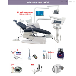 Unidad dental de asiento grande y suave de lujo para uso clínico Sillón dental con opción completa para uso en clínica dental OSA-A3