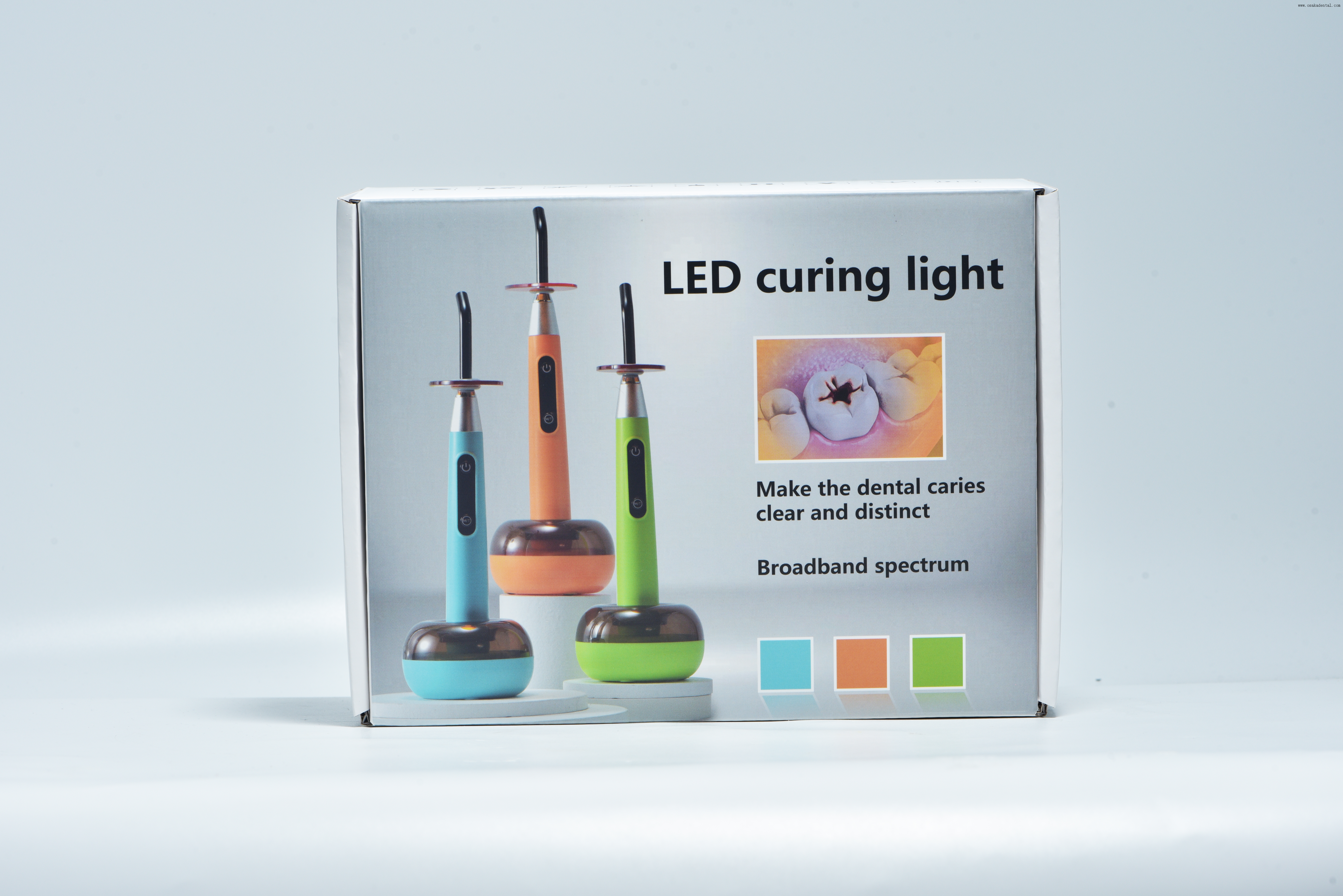 Lámpara de polimerización dental colorida del arco iris con función de detección de caries