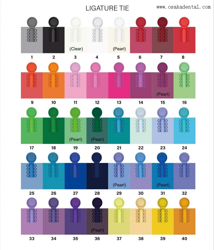 Ligadura de ortodoncia Dental Material sin látex 40 unids/bolsa OSA-F729-S1