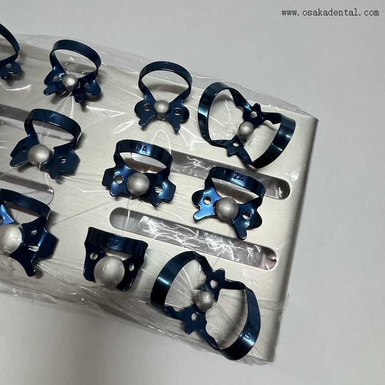 Soporte para dique de goma con clip para el cuidado bucal dental