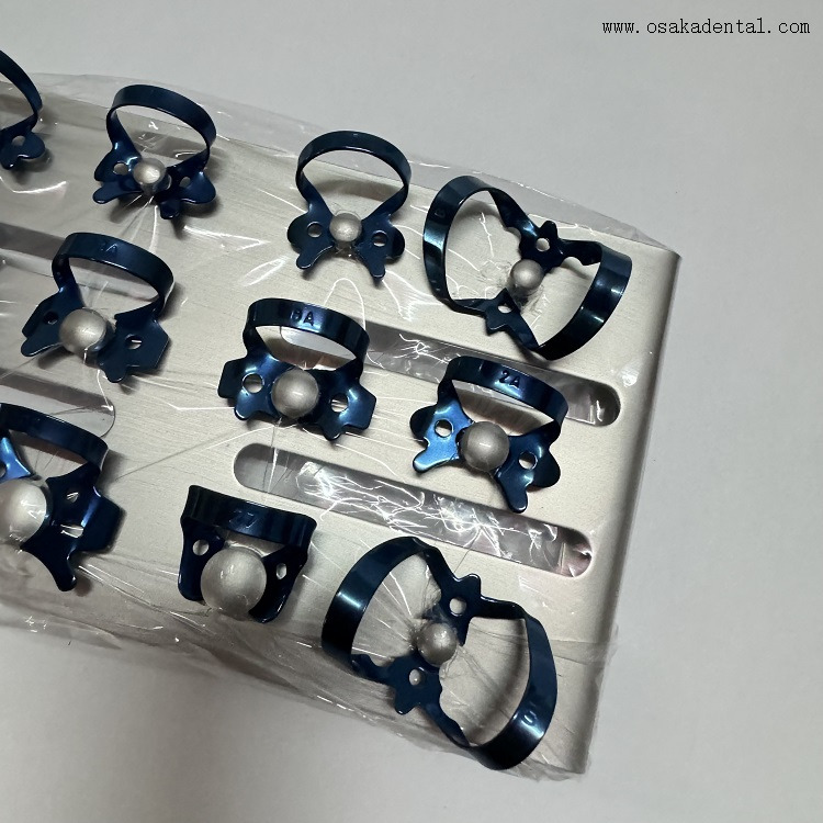 Soporte para dique de goma con clip para el cuidado bucal dental