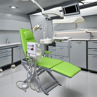 sillón dental plegable portátil con diseño compacto y móvil