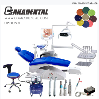 Conjunto de la unidad de silla dental montada en la parte superior con la opción de compresor de aire 9