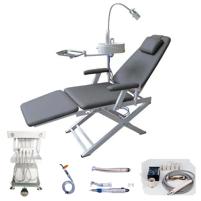 Unidad de silla dental portátil con lámpara LED conjunto completo