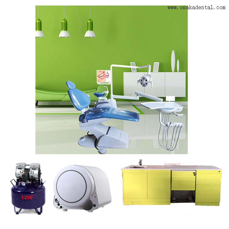 Silla dental con compresor de aire y autoclave