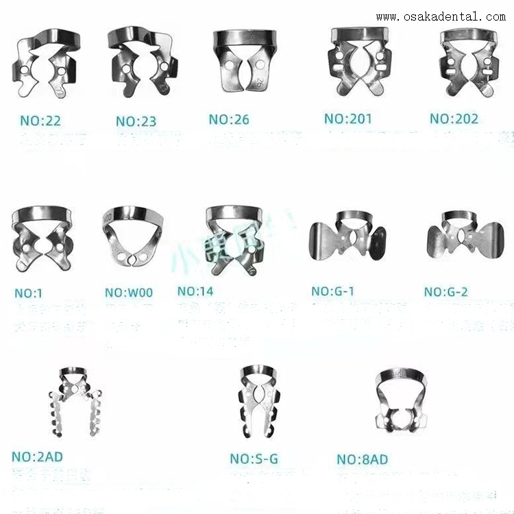 Material dental Clip de dique de goma de acero inoxidable dental