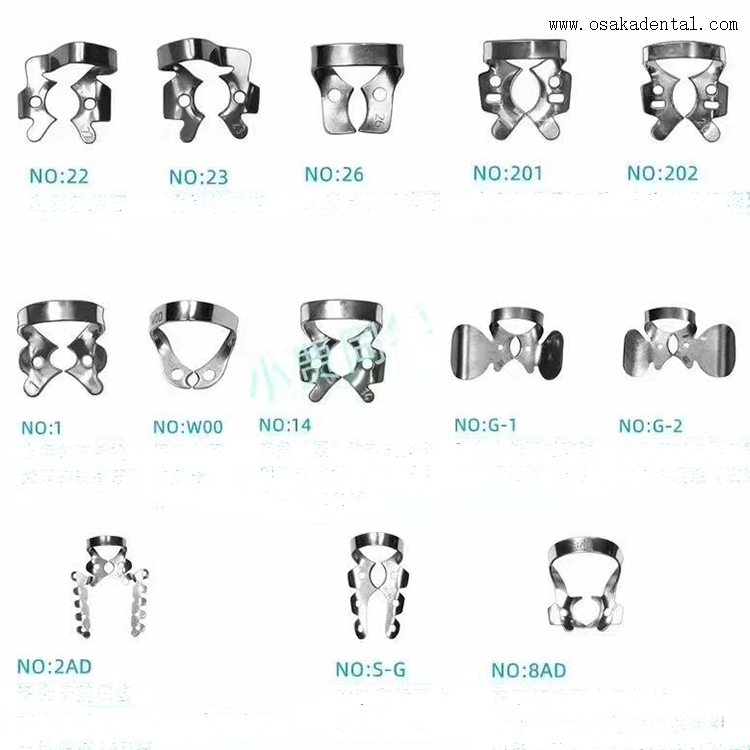 Material dental Clip de dique de goma de acero inoxidable dental