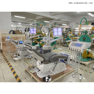 Sillón dental de alto nivel con monitor de 17 pulgadas y cámara bucal.