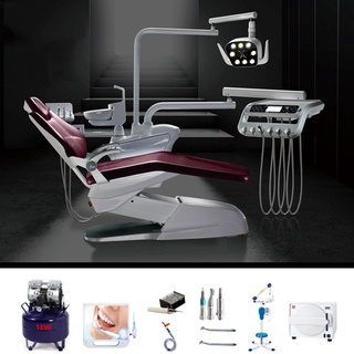 Cómodo sillón dental de cuero con unidad de rayos X digital 