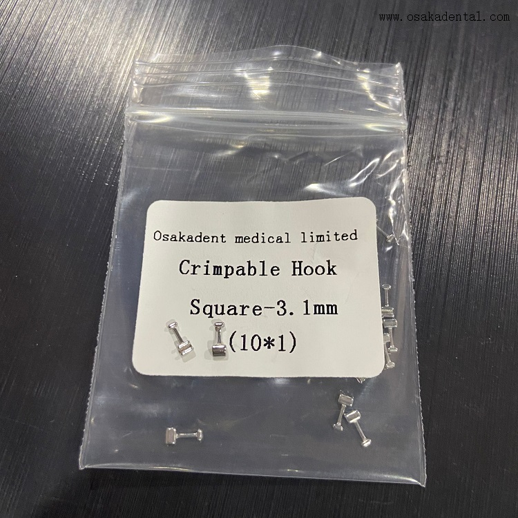 Gancho Cuadrado Engarzable Para Ortodoncia Dental - 3,1 Mm