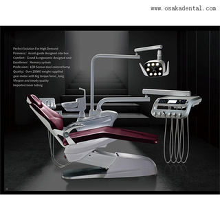Cómoda lámpara de sillón dental de cuero para clínica dental con material de alginato de impresión dental