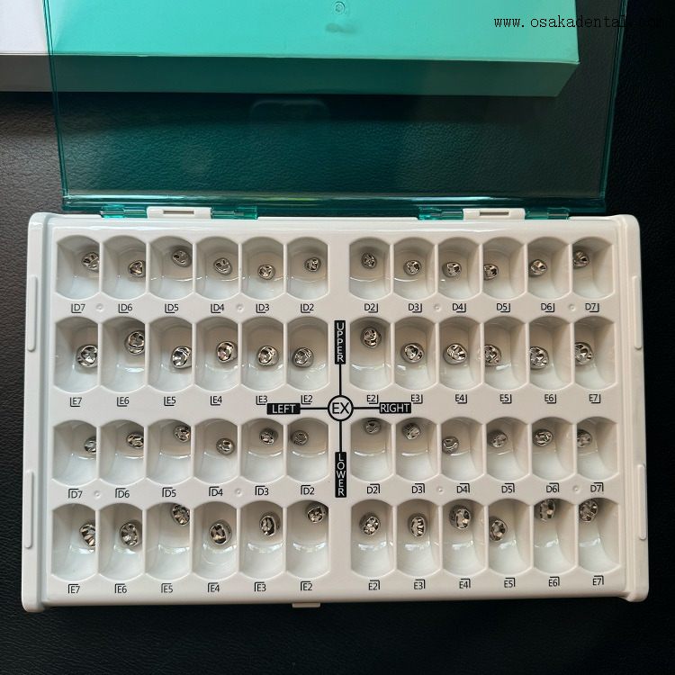 Corona dental para niños de acero inoxidable, 48 unidades/caja