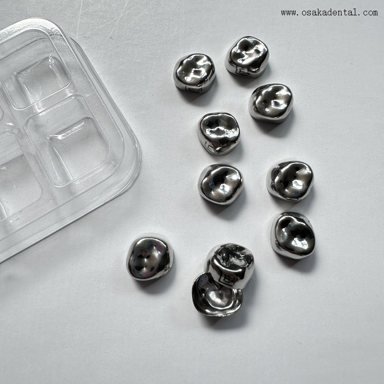 Corona dental para niños de acero inoxidable, 10 unidades por paquete