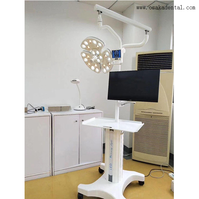 ‌Carro móvil ajustable para lámpara quirúrgica dental con brazo giratorio de 360°