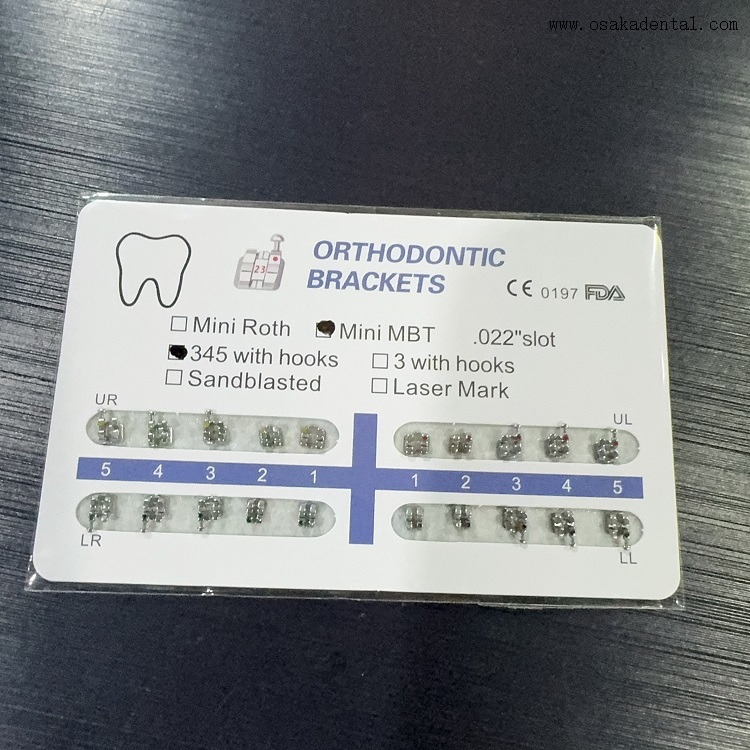 Soporte de metal adherible monobloque de ortodoncia dental