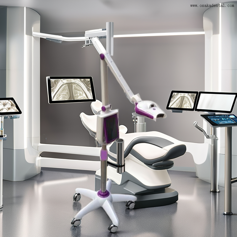 Innovador dispositivo de blanqueamiento dental para uso profesional en entornos de laboratorio modernos y futuristas