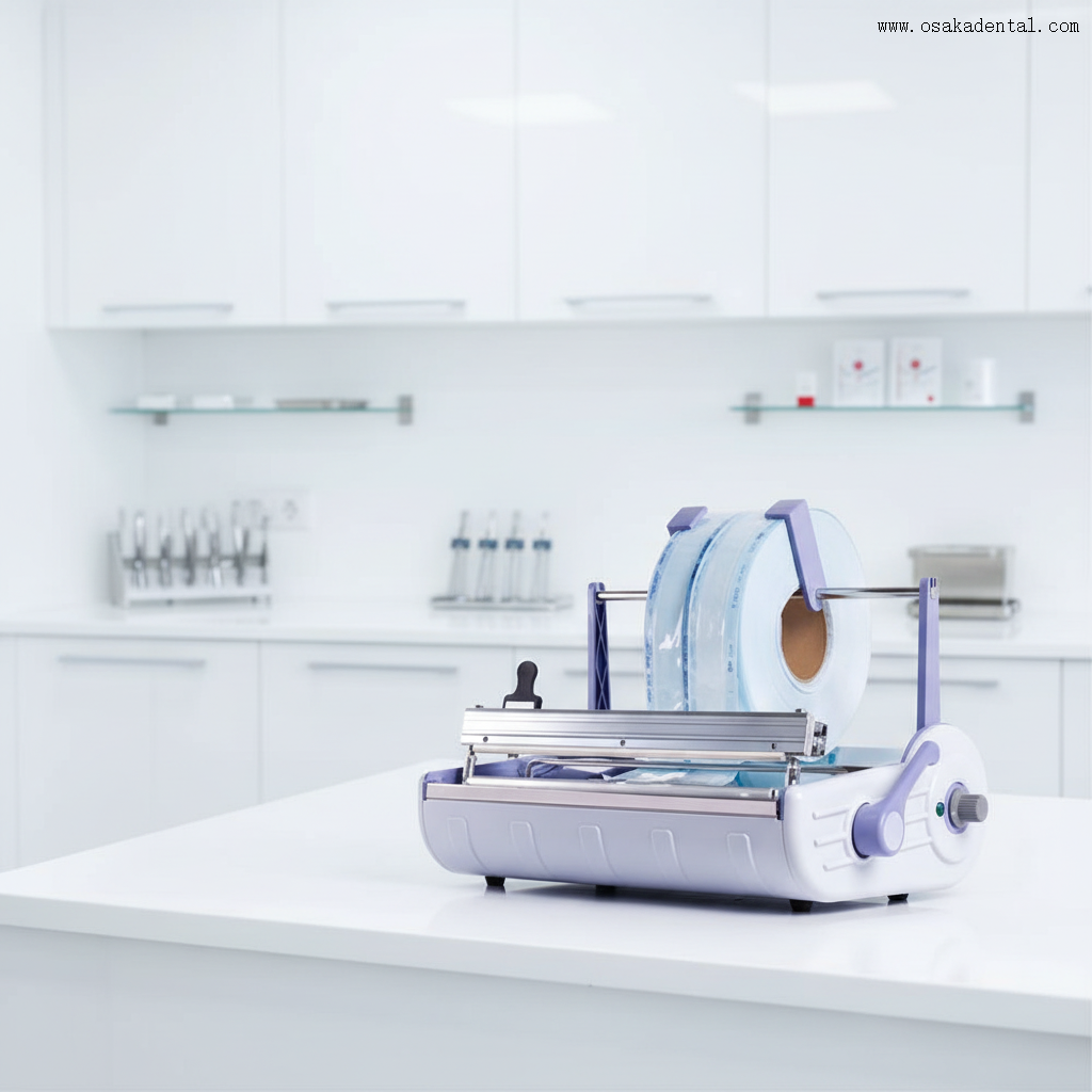 Máquina de sellado Dental automática con soporte para bolsa de esterilización y bolsas de esterilización