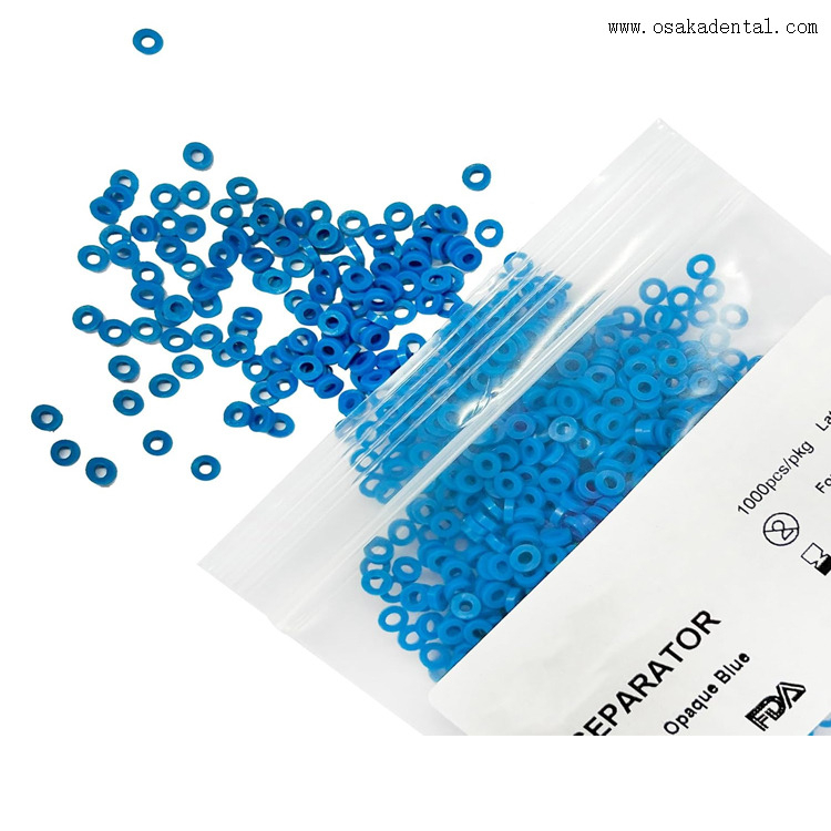 Ortodoncia Separadores Dientes Elásticos Posterior Azul Grande