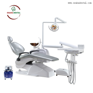 Unidad de silla dental moderna integral con taburete dental.