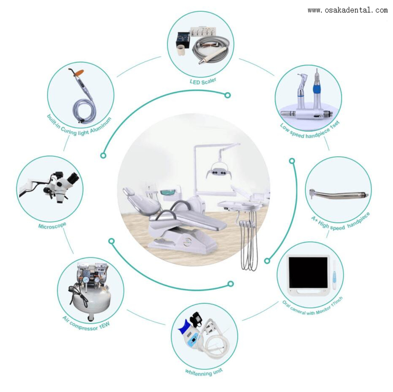 Unidad de silla dental completa con compresor de aire