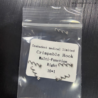 Gancho crimpable de ortodoncia dental multifunción derecha