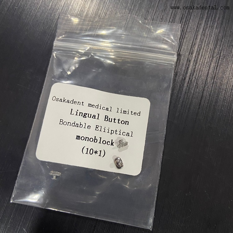 Botón lingual de ortodoncia dental Bondable Eliiptical Monoblock