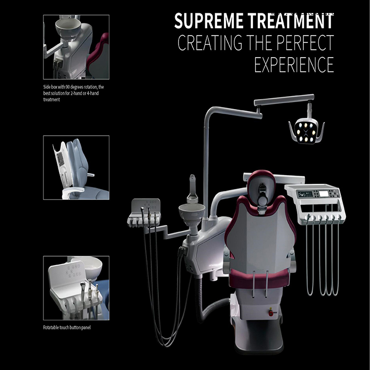 Unidad de sillón dental con lámpara de dos colores con sensor LED