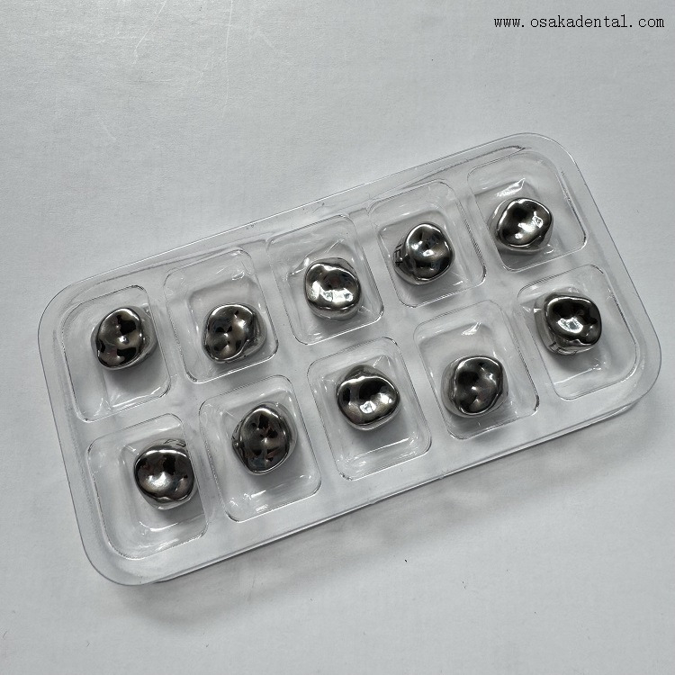 Corona dental para niños de acero inoxidable, 10 unidades por paquete