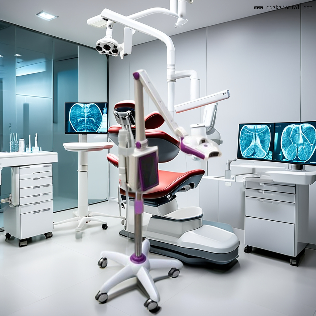 Innovador dispositivo de blanqueamiento dental para uso profesional en entornos de laboratorio modernos y futuristas